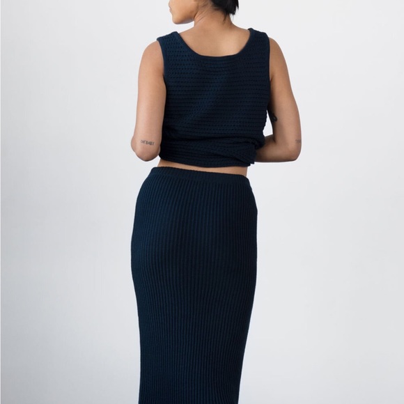 Wolhide Rib Skirt in Navy Small - Picture 4 of 9